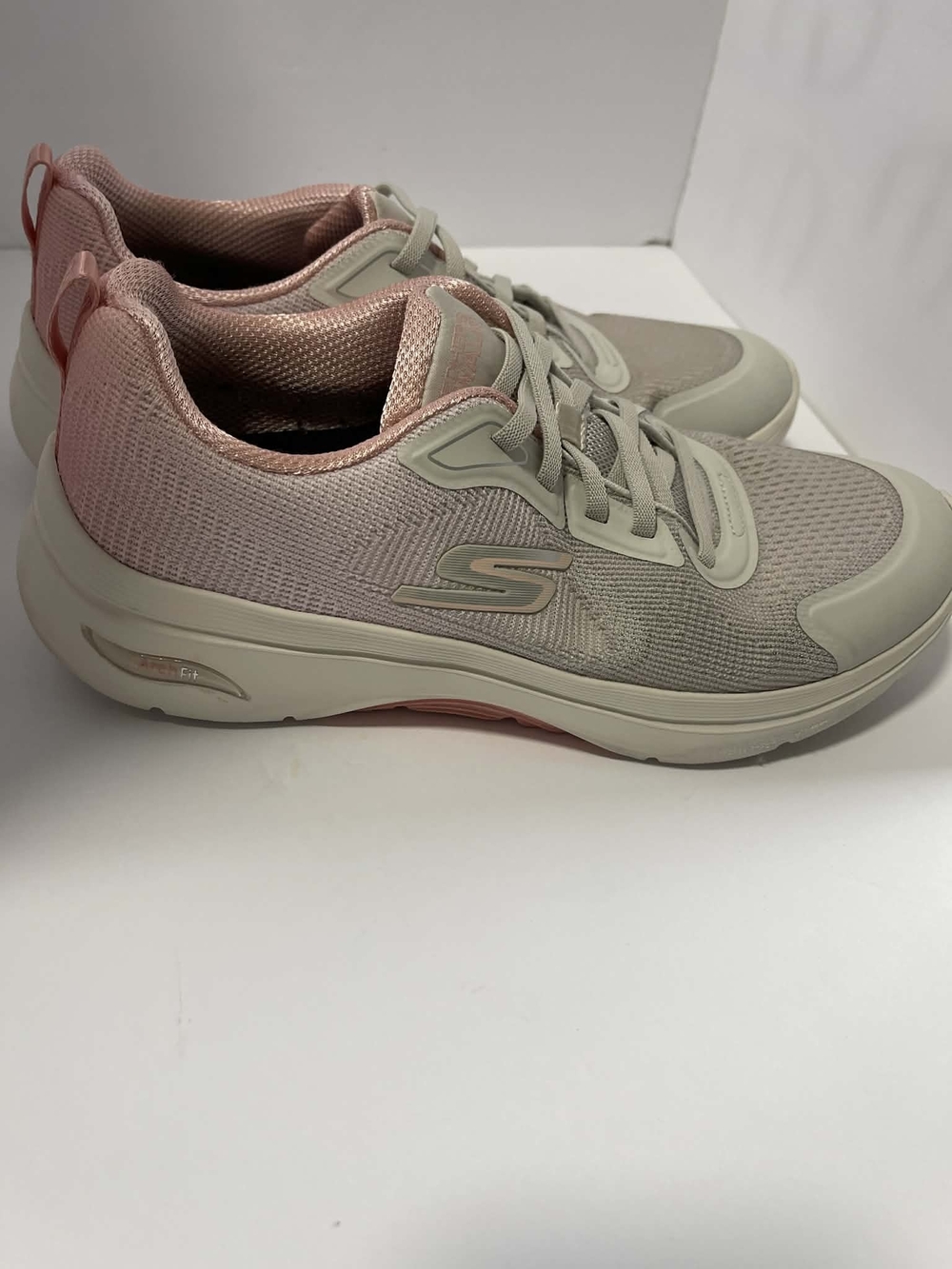 Skechers Women's Pink and Cream Slip-On Walking Shoes